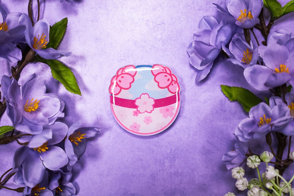 Cute Pokemon Phone Grips/ kawaii grip/ Acrylic grips/ glitter acrylic grips/ sturdy grips/ Cute Grips/ Cherry blossom pokeball