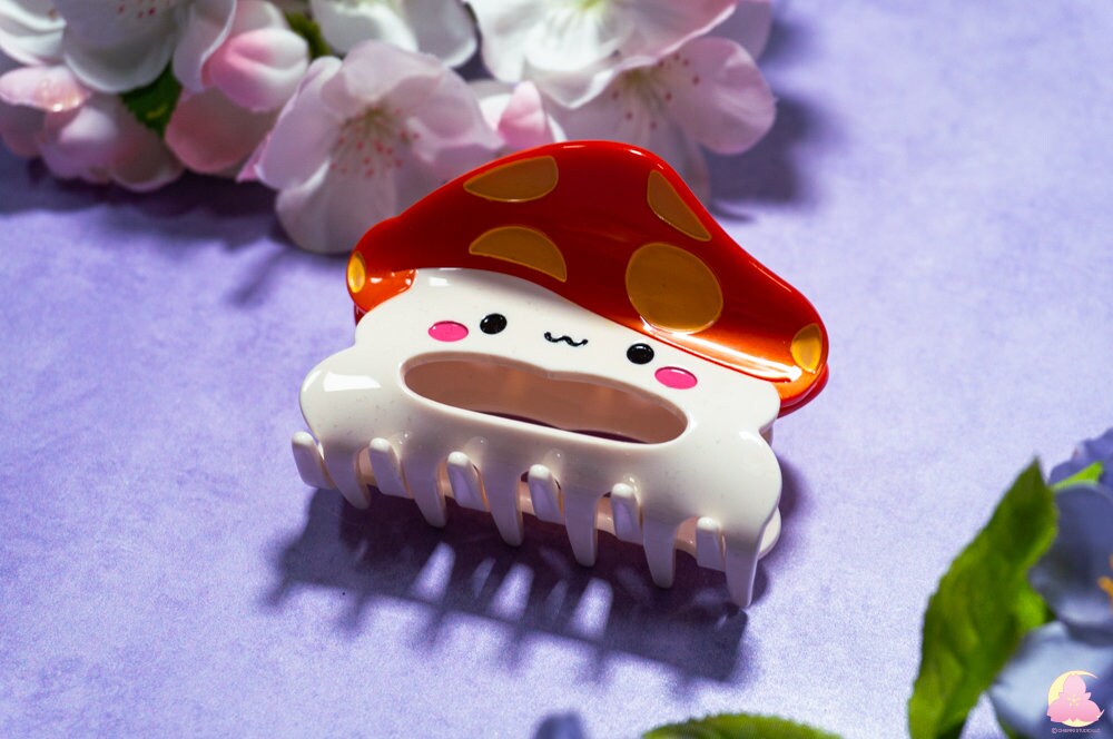 Cute Kawaii Mapie Story hair clips, Hair claws, Acetate hair claw, cute hair clips, Cow hair clip, Penguin hair claw, Gummy Pink Hair Claw