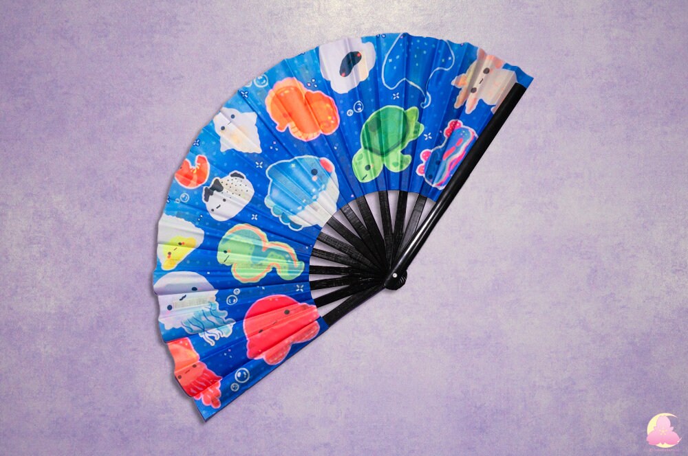 P3. Festival Fan, Rave Fan, Glow in the Dark Fan, Reflective Fan, Kawaii Fan, Cool looking fan, Cute Fan, Summer fan
