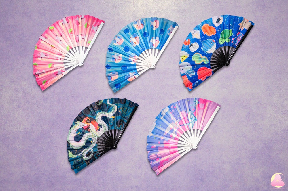 P3. Festival Fan, Rave Fan, Glow in the Dark Fan, Reflective Fan, Kawaii Fan, Cool looking fan, Cute Fan, Summer fan