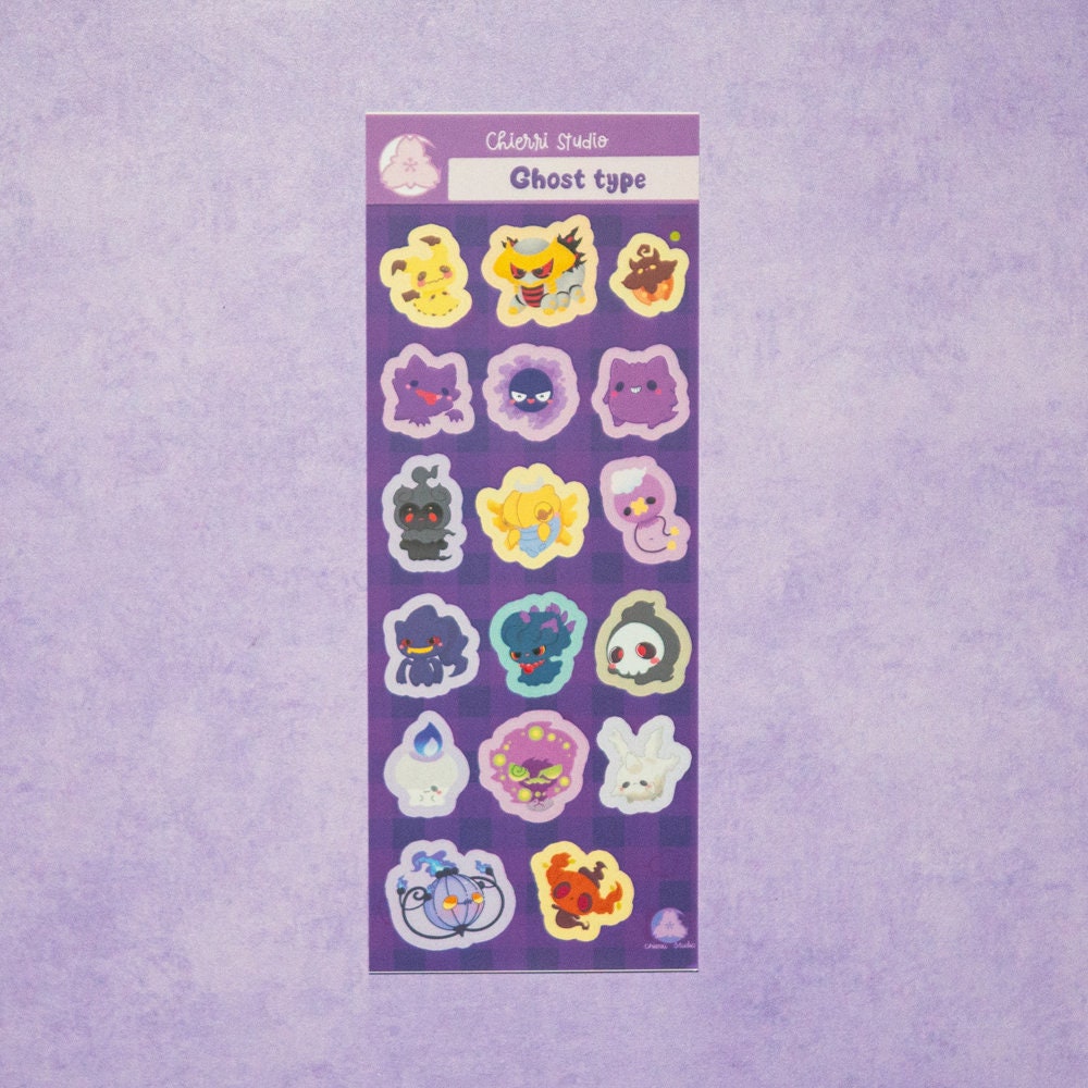 Cute Pokemon Sticker Sheets/ Legendary Sticker / Ghost Type Stickers/ Eeveelution Sticker Sheets / Kawaii sticker sheets