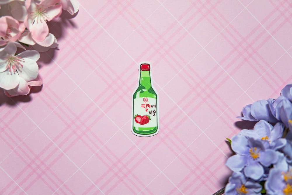 Cute drinks Vinyl Waterproof, UV light resistance, matte stickers, calpico stickers, soju stickers, kawaii stickers, journaling sticker