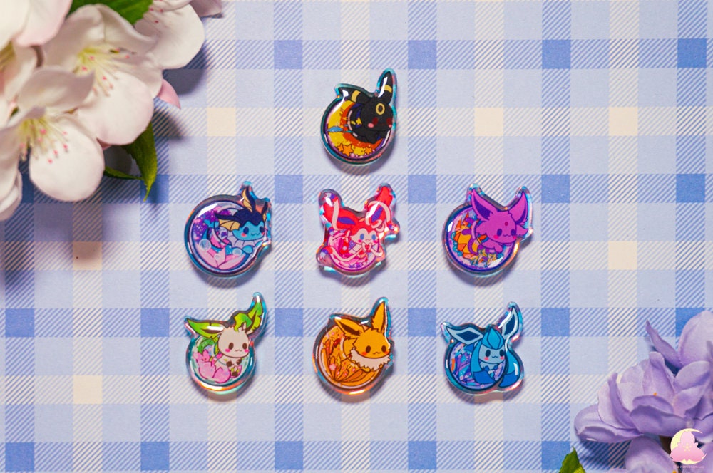 S10. Cute fantasy Animal Shoe Charms/ eeveelutions kawaii/ Acrylic/ Shiny acrylic/ Reflective