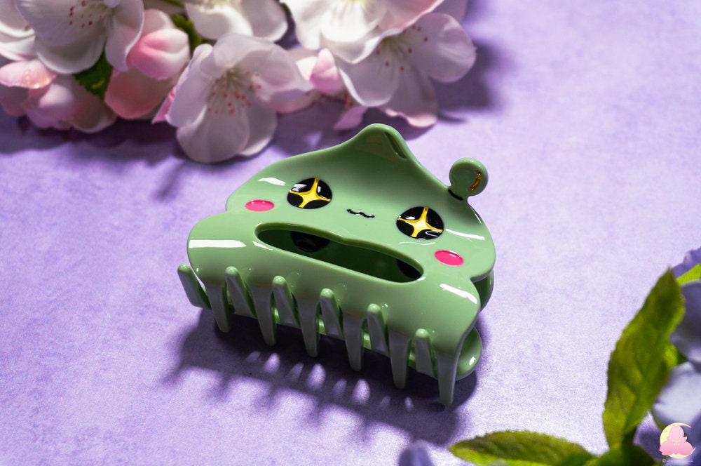 Cute Kawaii Mapie Story hair clips, Hair claws, Acetate hair claw, cute hair clips, Cow hair clip, Penguin hair claw, Gummy Pink Hair Claw
