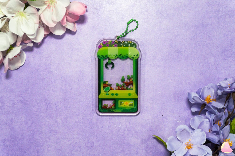 Acrylic Shaker Keychains, Removable Shaker Charms, Magnet Keychains, Cute Keychains, Water/ Grass/ Fire/ Dark/ Grass/ Cherry Blossom Shaker