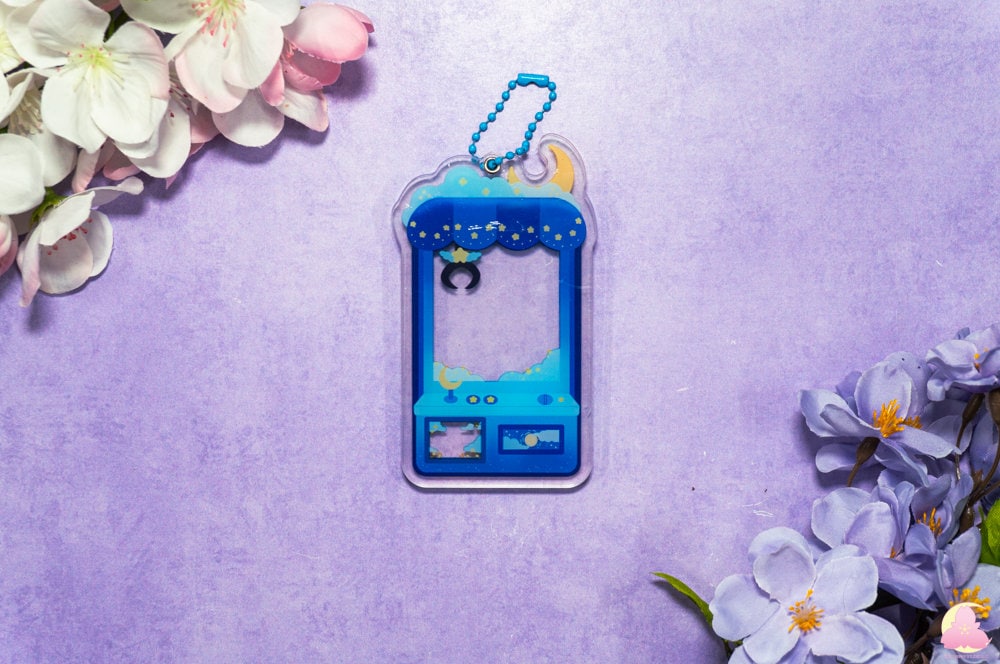 Acrylic Shaker Keychains, Removable Shaker Charms, Magnet Keychains, Cute Keychains, Water/ Grass/ Fire/ Dark/ Grass/ Cherry Blossom Shaker