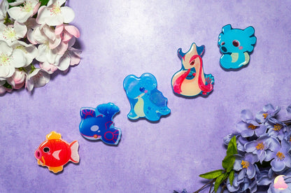 V.X Water Type/ Cute Animal Phone Grips/Kawaii Grip/ Acrylic grips/Glitter acrylic grips/ Poke Phone Grips/ Mylodic/ Magicarp