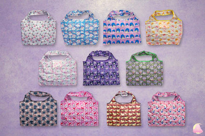 Grocery Shopping Bag | Pocket | Canvas Bag | Kawaii Cute Grocery Reusable Bag | Tug in mini bag | Recycle and reusuable