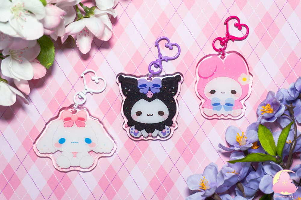 Cute Animal Keychains, Cute keychains, Black rabbit, White rabbbit, Pink Rabbit, kawaii keychains