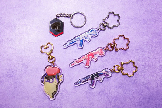 Valo Gun Buddies, Cute Keychain, Rank Keychains, Fist bump buddies, Wingman, Kawaii Glitter keychains