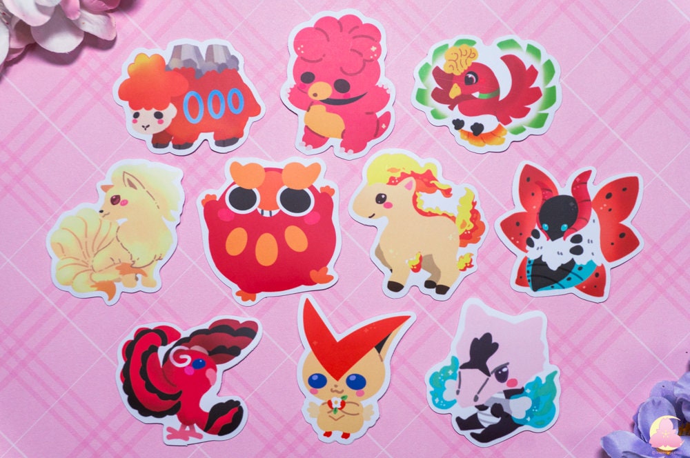 Pkm Sticker Sets Vinyl Waterproof, Matte Stickers, UV light resistance, waterproof stickers, Beginner Pkm