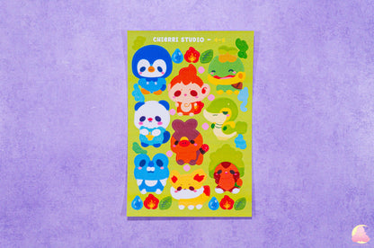 Cute Pokeman Sticker Sheets/ Adorable Sticker / Cute Stickers/ Sticker Sheets / Kawaii / Stationary Premium Collection/ Sticker Collector