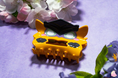 Cute Valo and Avata Kawaii hair clips, Hair claws, Acetate hair claw, hair clips, Cow hair clip, Penguin hair claw, Gummy Pink Hair Claw