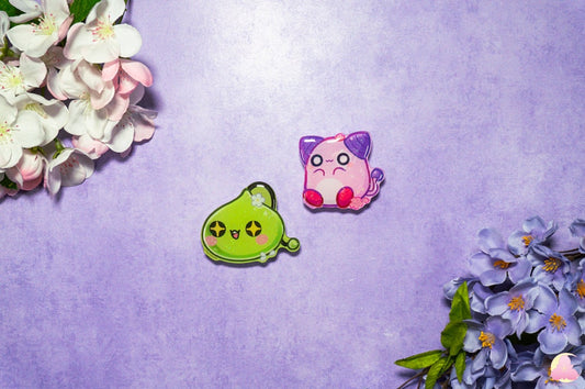 V.C Cute Animal Phone Grips/Kawaii Grip/ Acrylic grips/Glitter acrylic grips/ MapIe love story/ Pink bean/ Slime Green