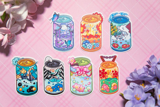 Soda Pop D.S Vinyl Waterproof, UV light resistance, Cute Soda Can Sticker, Cute Sticker, Drinks Sticker, Food Sticker, Aesthetic, Kawaii