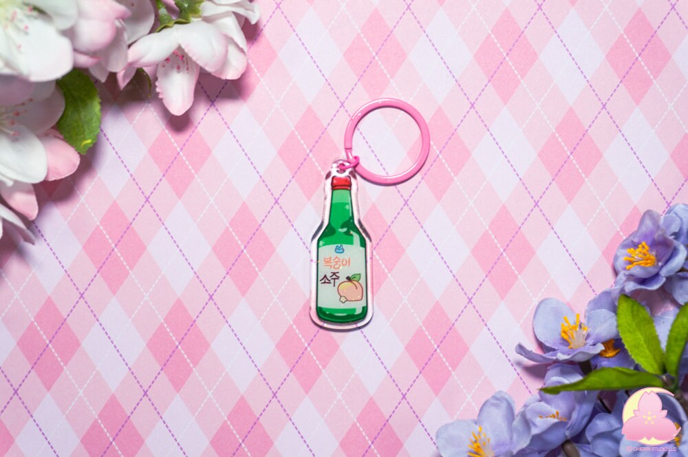 Sochu Keychains, Cute keychains, Plum, Yogurt, Blueberry, Peach, kawaii keychains