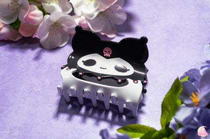 Cute Sanwiou and Pink Boy Kawaii hair clips, Hair claws, Acetate hair claws, Karbe hair clips, Rabbit hair clips, Black rabbit hair claw
