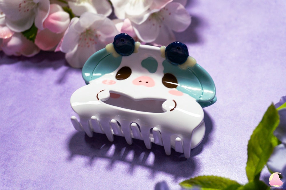 Cute Kawaii Animal hair claws/ Acetate hair claw/ Frog/ Chicken claw/ Lemon cow hair clip/ Blueberry cow hair claw/ Strawberry Cow