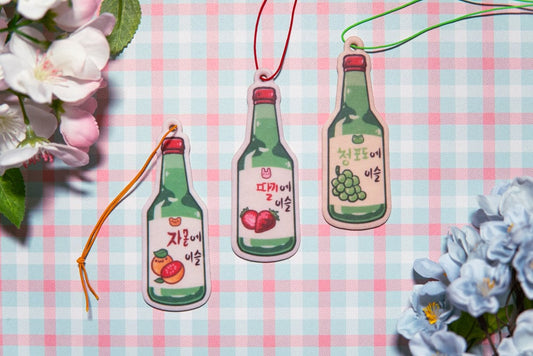 Soju Car freshener , Strawberry Soju Air freshener, Grapefruit Soju Air freshener, Grape Soju Air freshener, Cute Air Freshener, Kawaii Air