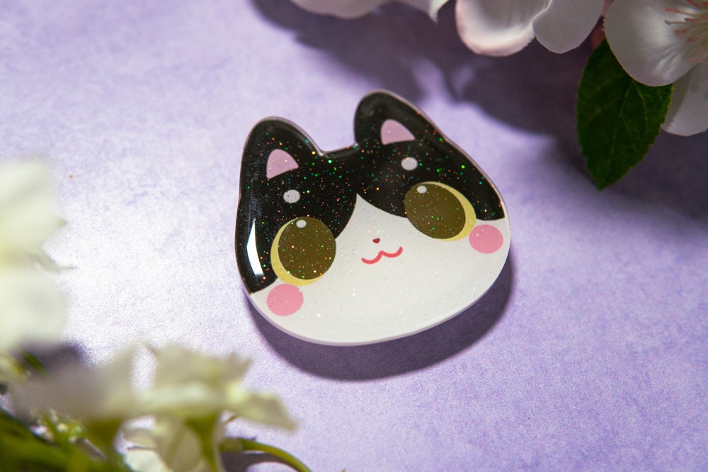 V.9 Cute Kitty Phone Grips/ kawaii grip/ Acrylic Cat grips/ Shiba Inu glitter acrylic grips/ Neko Phone Grips