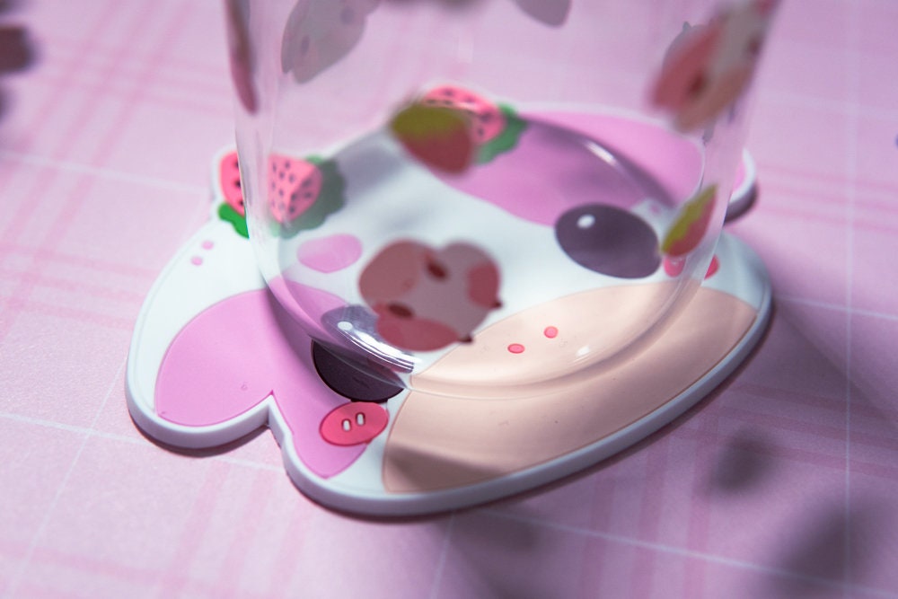 Cow coaster, Cute coaster, Strawberry cow, lemon cow, cute cow coaster, kawaii coaster, pvc coaster, Cute desk coaster, cow kawaii