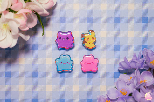 S4. Cute Animal Shoe Charms/ kawaii/ Acrylic/ Shiny acrylic/ Reflective