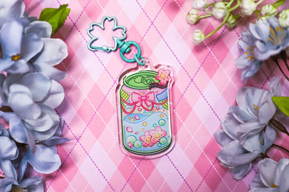 Soda can Keychains, Cute keychains, cherry blosom keychain, ribbon, butterfly, kawaii keychains