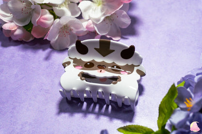 Cute Valo and Avata Kawaii hair clips, Hair claws, Acetate hair claw, hair clips, Cow hair clip, Penguin hair claw, Gummy Pink Hair Claw