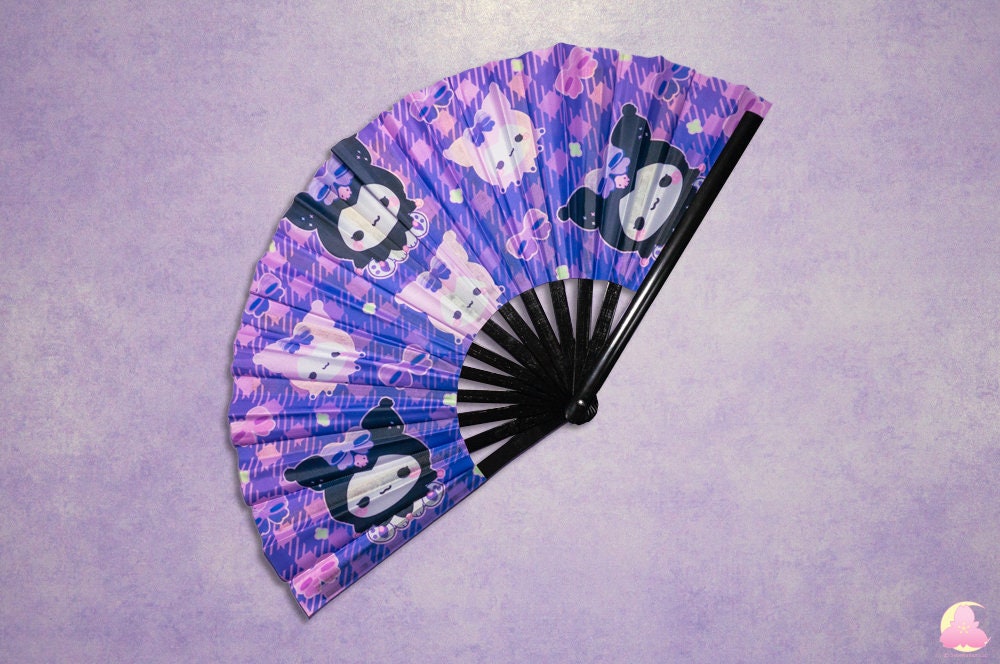 P2. Festival Fan, Rave Fan, Glow in the Dark Fan, Reflective Fan, Kawaii Fan, Cool looking fan, Cute Fan, Summer fan