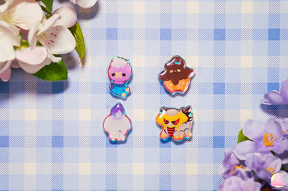 S11. Cute Animal Shoe Charms/ ghost type / kawaii/ Acrylic/ Shiny acrylic/ Reflective