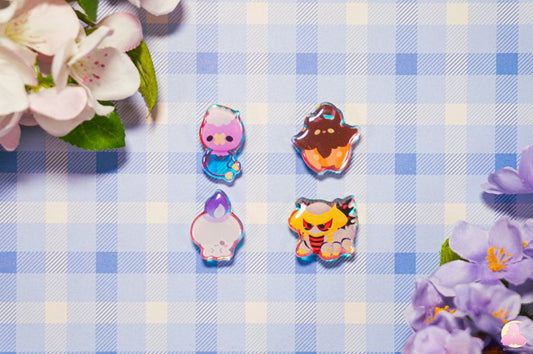 S11. Cute Animal Shoe Charms/ ghost type / kawaii/ Acrylic/ Shiny acrylic/ Reflective