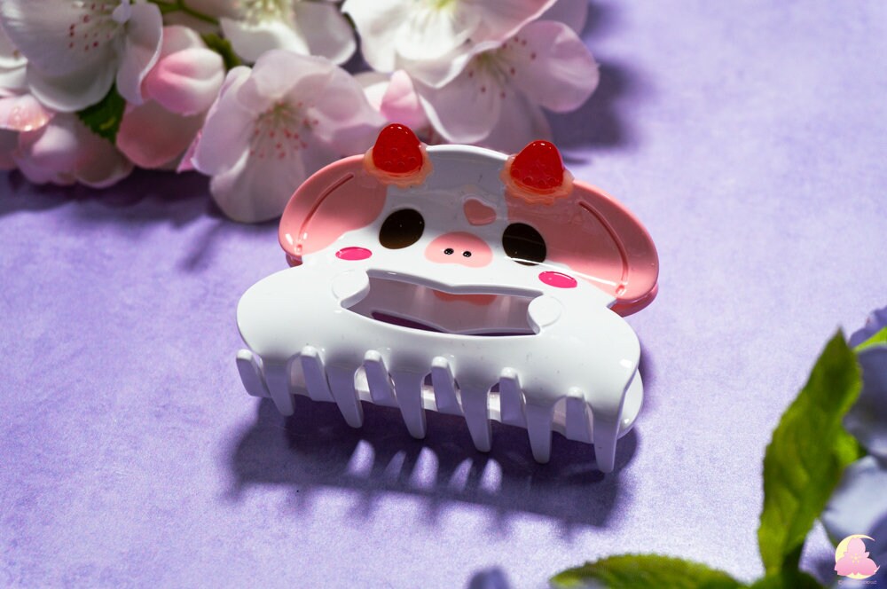 Cute Kawaii Animal hair claws/ Acetate hair claw/ Frog/ Chicken claw/ Lemon cow hair clip/ Blueberry cow hair claw/ Strawberry Cow