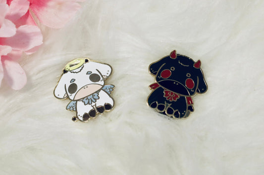 Cow Enamel Pin, Cute Enamel Pin, Angel cow, Demon cow, Straberry cow, Lemon cow, Cute cow pins, Grape cow, Kawaii enamel pin