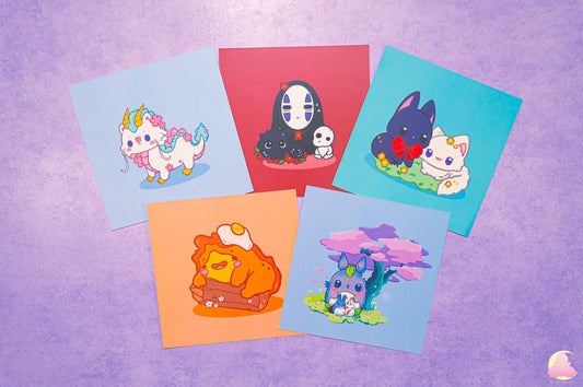 Small 4"x4" print | Letter | Display print | Kawaii Gifts | Decorative Print | Stationery | fantasy print | Aesthetic Print