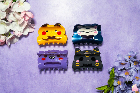 Cute Kawaii Pokmn hair clips, Hair claws, Acetate hair claw, cute hair clips, Snorlaz hair clip, Genga Hair Claw, Pekachew Acetate claw