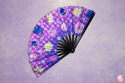 P1. Festival Fan, Rave Fan, Glow in the Dark Fan, Reflective Fan, Kawaii Fan, Cool looking fan, Cute Fan, Summer fan