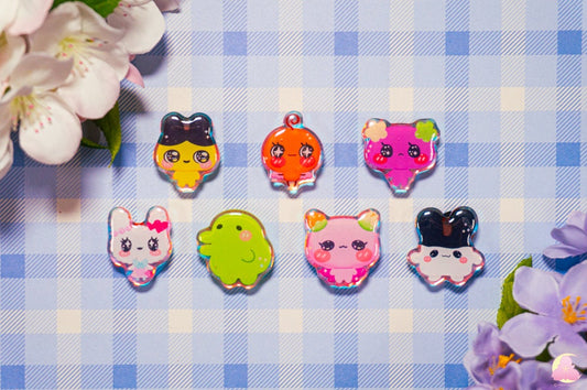 S14. Cute Animal Shoe Charms/ kawaii/ Acrylic/ Shiny acrylic/ Reflective