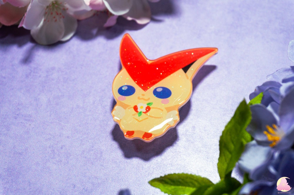 V.X Fire Type/ Cute Animal Phone Grips/Kawaii grip/ Acrylic grips/Glitter acrylic grips/ Poke Phone Grips/ hooh/ 9tails