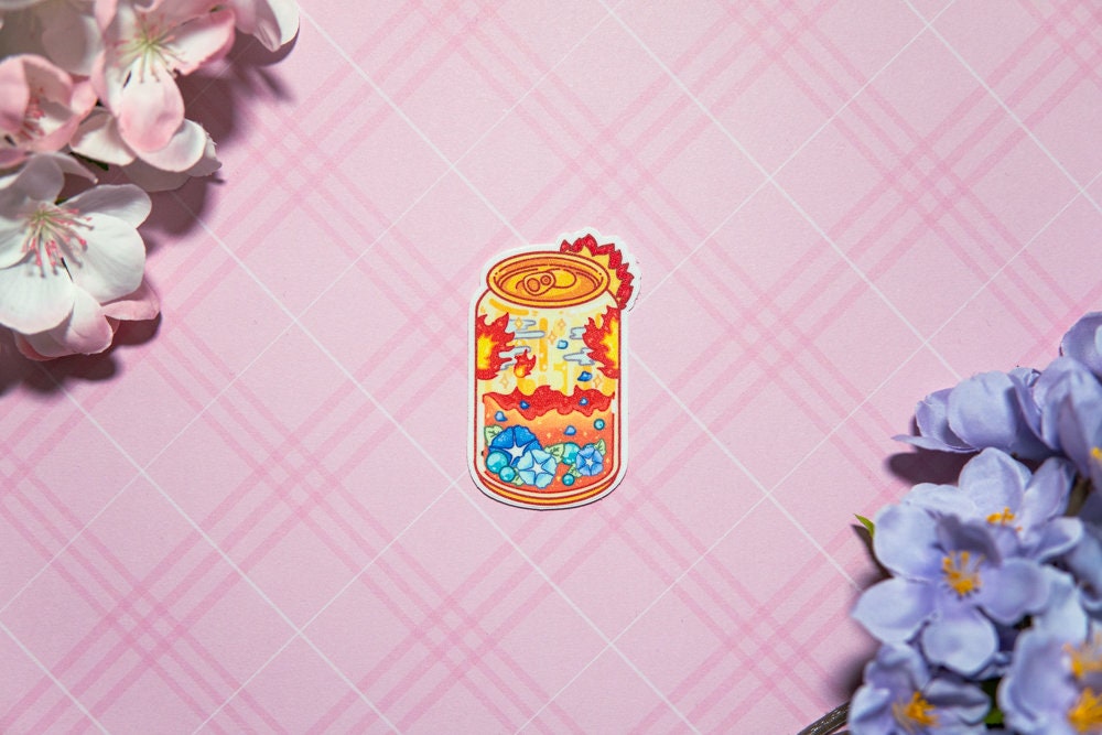 Soda Pop D.S Vinyl Waterproof, UV light resistance, Cute Soda Can Sticker, Cute Sticker, Drinks Sticker, Food Sticker, Aesthetic, Kawaii