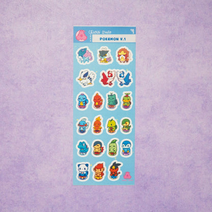 Cute Pokemon Sticker Sheets/ Squirtle Sticker / Beginner Type Stickers/ Gen 1-4 / Gen 5-9 / Kawaii sticker sheets