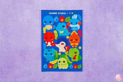 Cute Pokeman Sticker Sheets/ Adorable Sticker / Cute Stickers/ Sticker Sheets / Kawaii / Stationary Premium Collection/ Sticker Collector