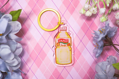 Calpaco Flavor Keychains, Cute keychains, cherry blosom keychain, Strawberry, Peach, Mango, Lychee, kawaii keychains