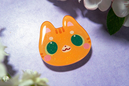V.9 Cute Kitty Phone Grips/ kawaii grip/ Acrylic Cat grips/ Shiba Inu glitter acrylic grips/ Neko Phone Grips