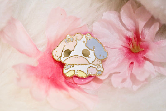 Cow Enamel Pin, Cute Enamel Pin, Strawberry cow, Star cow, Sun cow, Moon cow, Cute cow pins, Cutie cow, Kawaii enamel pin
