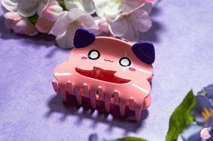 Cute Kawaii Mapie Story hair clips, Hair claws, Acetate hair claw, cute hair clips, Cow hair clip, Penguin hair claw, Gummy Pink Hair Claw