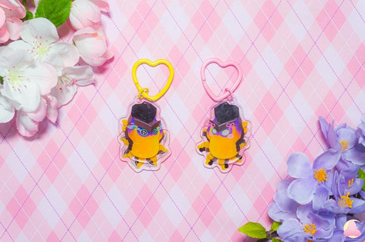 Running Wingman Keychains | Fidget Charms | Kawaii Keychains | Cute Keychains | Crying Running Wingman | Ribbon Cute