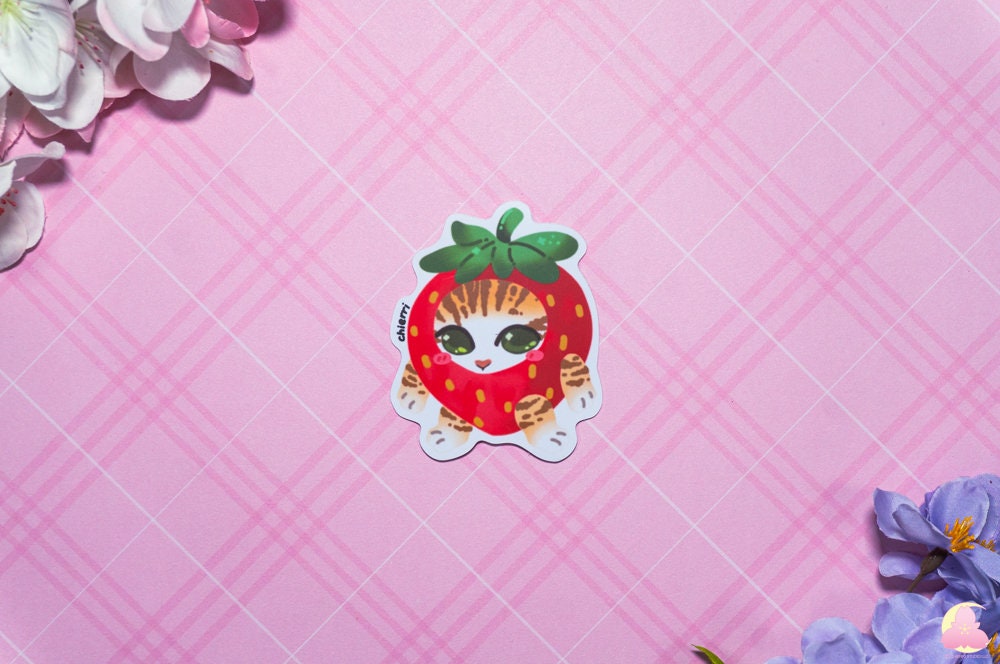 Cute Kitty Sticker Waterproof, Matte Stickers, UV light resistance, waterproof stickers, Cute Stickers, Kawaii Mushroom Stickers