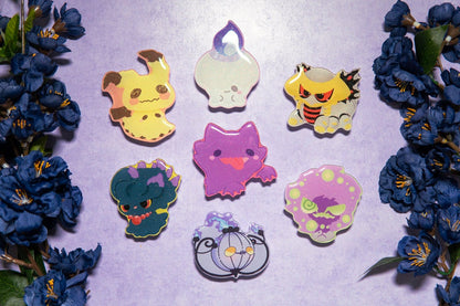 V.15 Cute Animal Phone Grips/ kawaii grip/ Acrylic grips/ glitter acrylic grips/ Pokemon Phone Grips/ Giratina/ Mimikyu/ Ghost Type