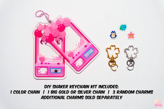Acrylic Shaker Keychains, Removable Shaker Charms, Magnet Keychains, Cute Keychains, Water/ Grass/ Fire/ Dark/ Grass/ Cherry Blossom Shaker