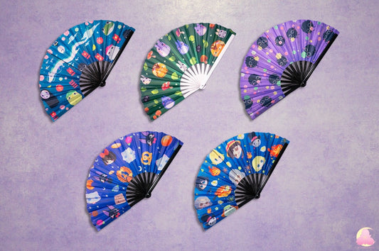 P4. Festival Fan, Rave Fan, Glow in the Dark Fan, Reflective Fan, Kawaii Fan, Cool looking fan, Cute Fan, Summer fan